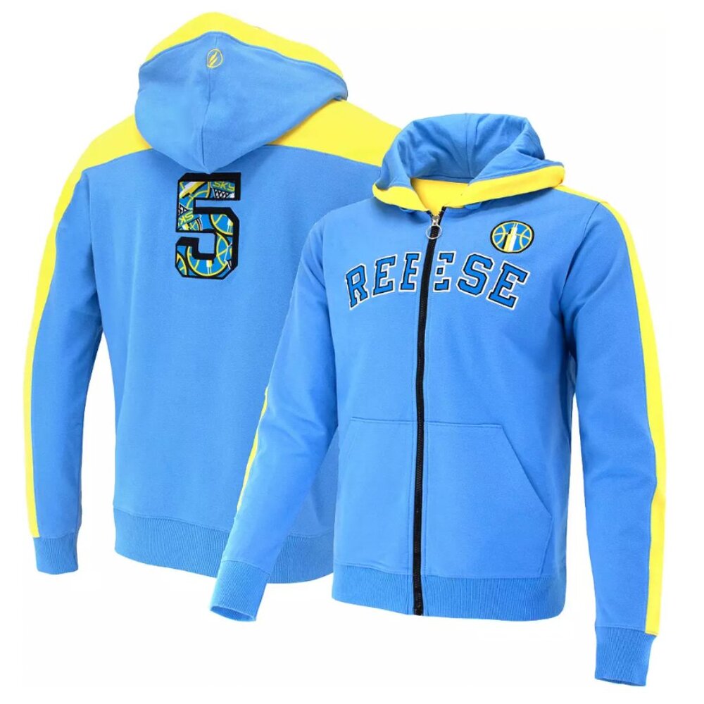 FISLL Women's Chicago Sky Angel Reese #5 Blue Hoodie